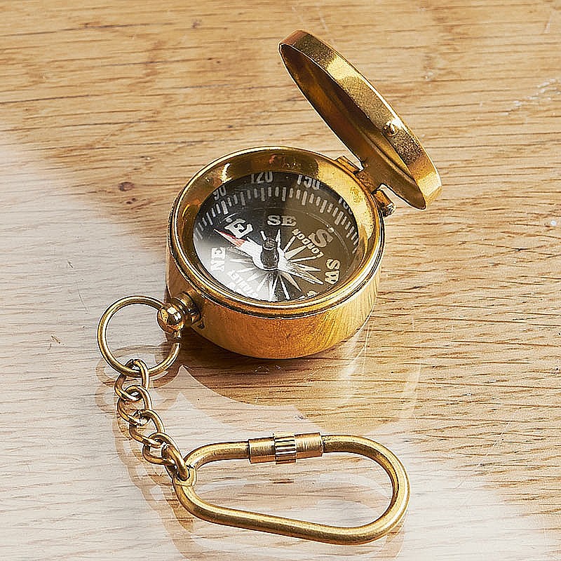 Buy Brass Compass Keyring from Museum Selection.