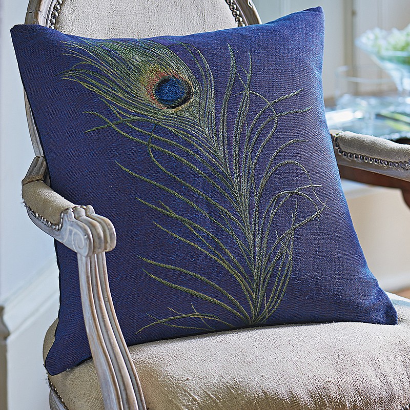 Buy Peacock Feather Cushion from Museum Selection.