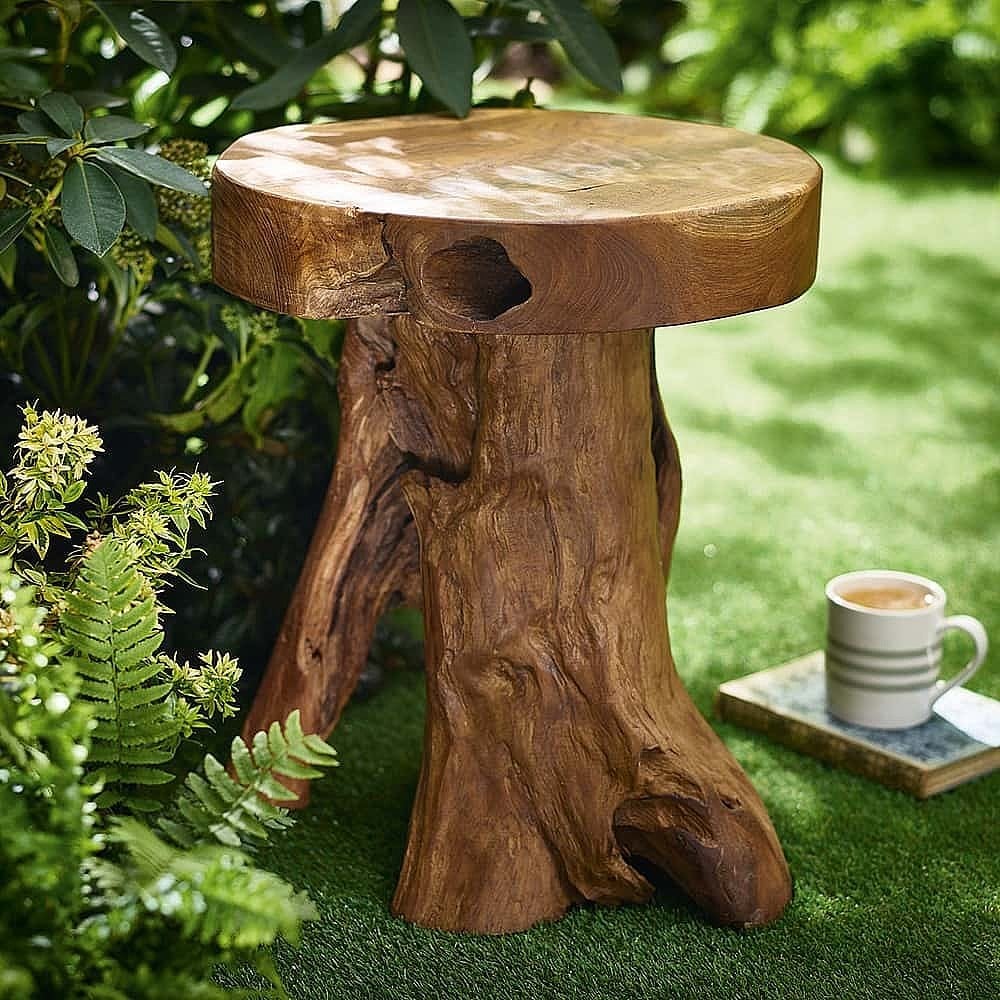 Teak Trunk Stool