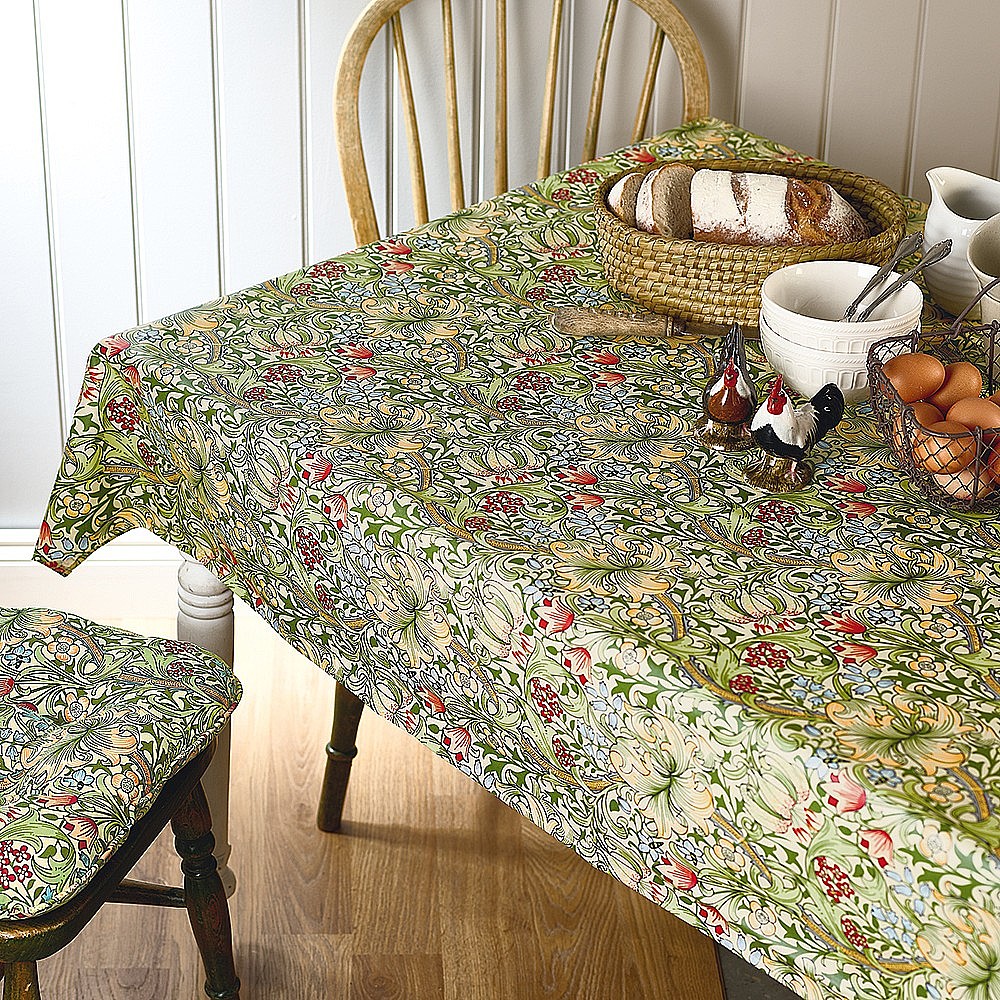 Golden Lily Round Oilcloth Tablecloth Kitchen Museum Selection Golden Lily Round Oilcloth Tablecloth