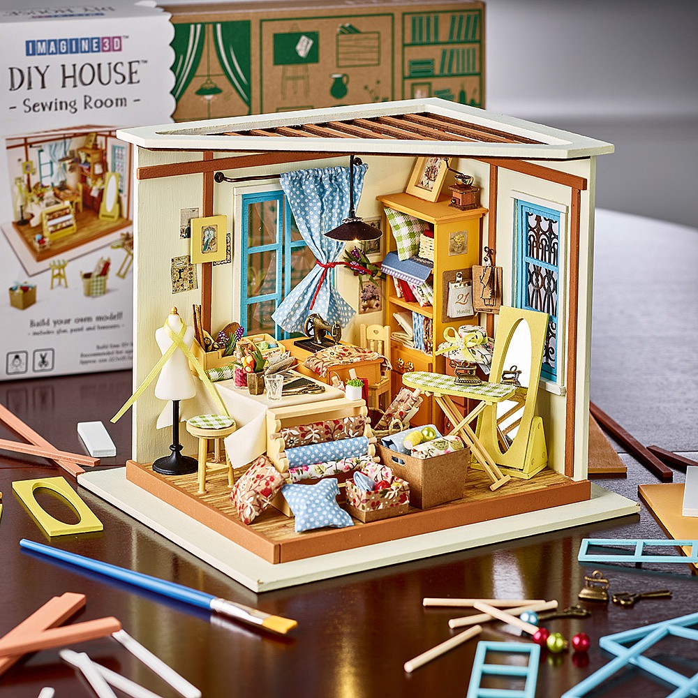 diy miniature sewing room kit
