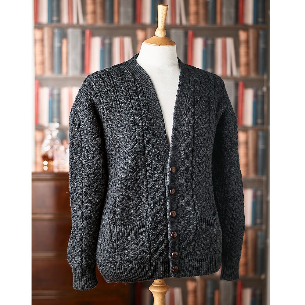 mens aran cardigan