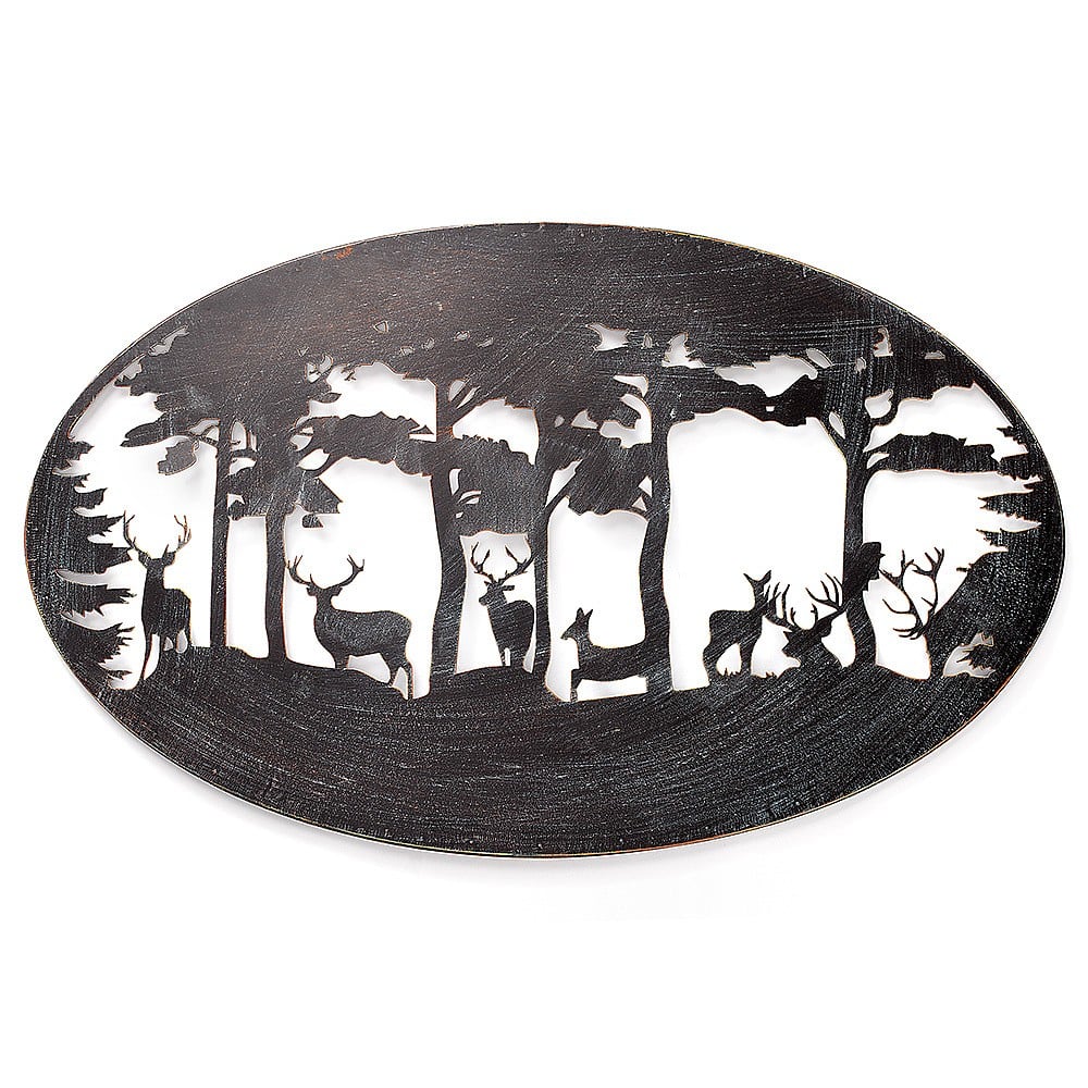 Buck /& Deer Scene Black Metal Key Hook