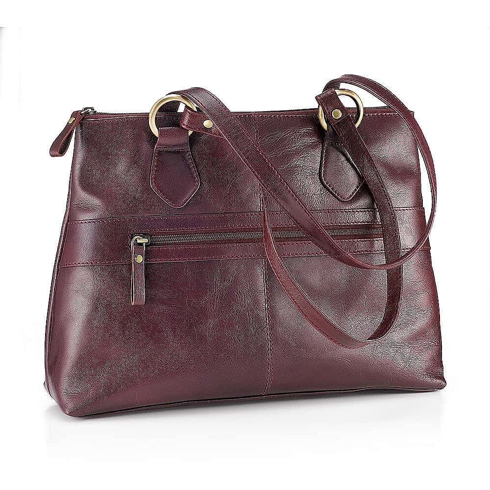 fossil leather tote
