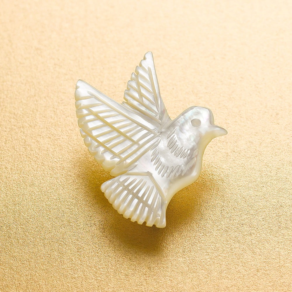 10 Mother Of Pearl MOP Dove Of Peace shape Pins //Brooches... Jerusalem Bird