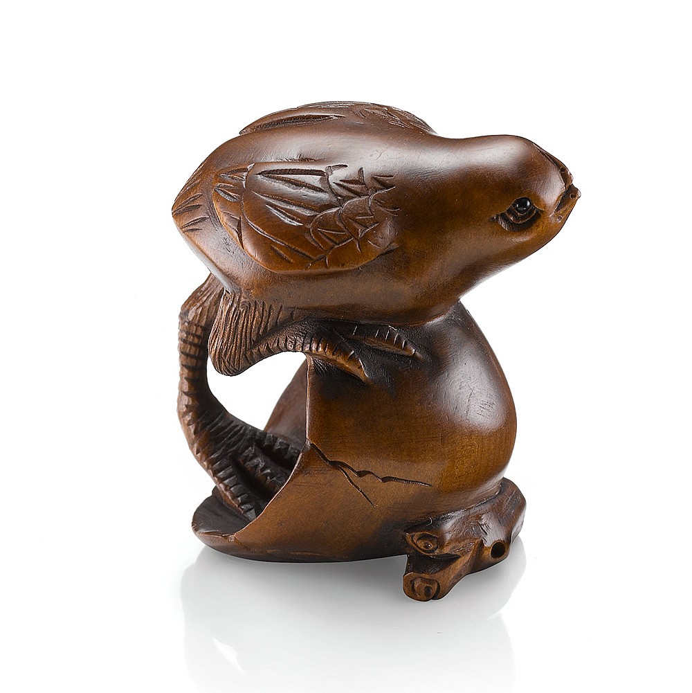 Hand-Carved Chick Netsuke | Wooden Ornaments | Museum Selection