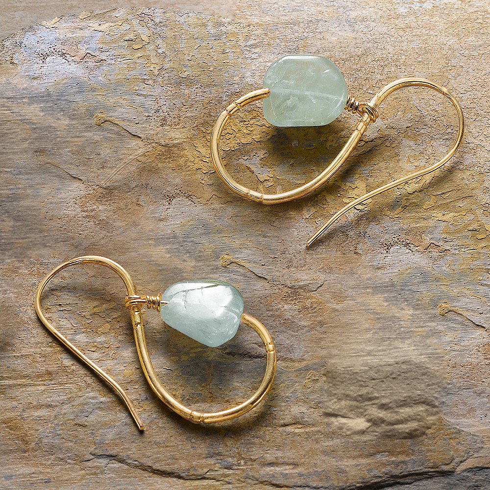 Aquamarine earrings silver earrings gold filled earrings natural stone earrings