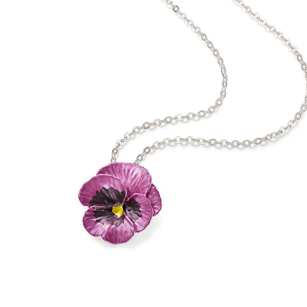 Enamelled Pansy Pendant | Victorian 
