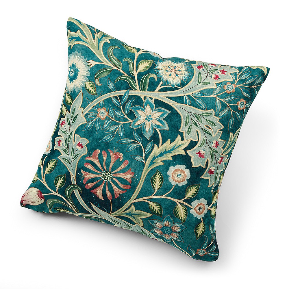 teal patterned cushion