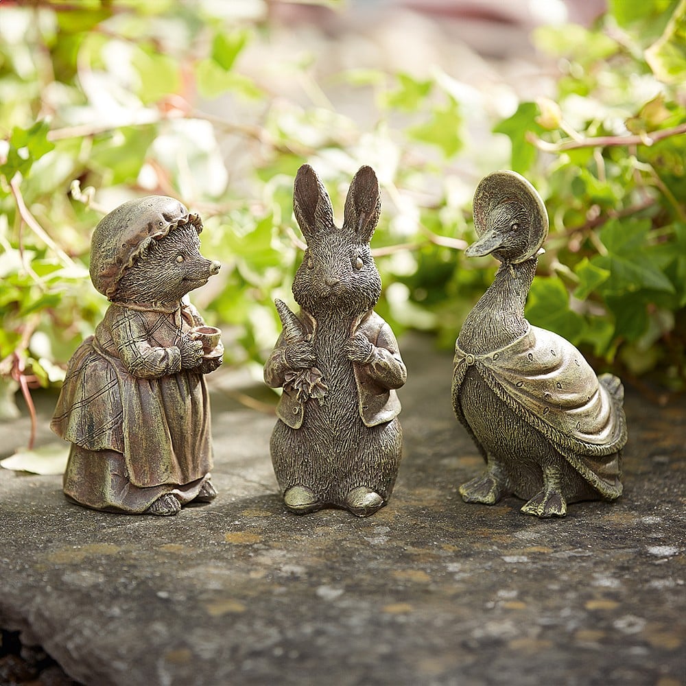 Set of 3 Beatrix Potter Bronze Garden Ornaments | Museum Selection