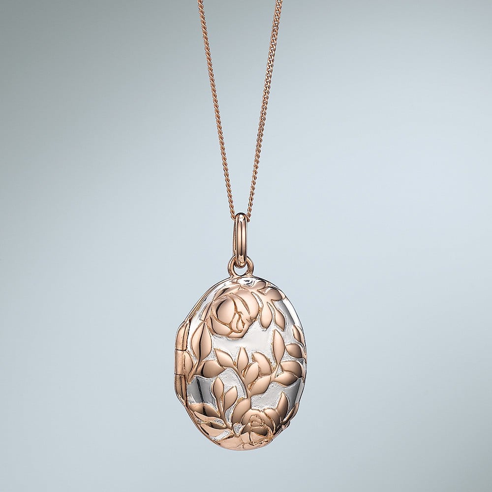 Victorian Inspired Silver Floral Locket Museum Selection