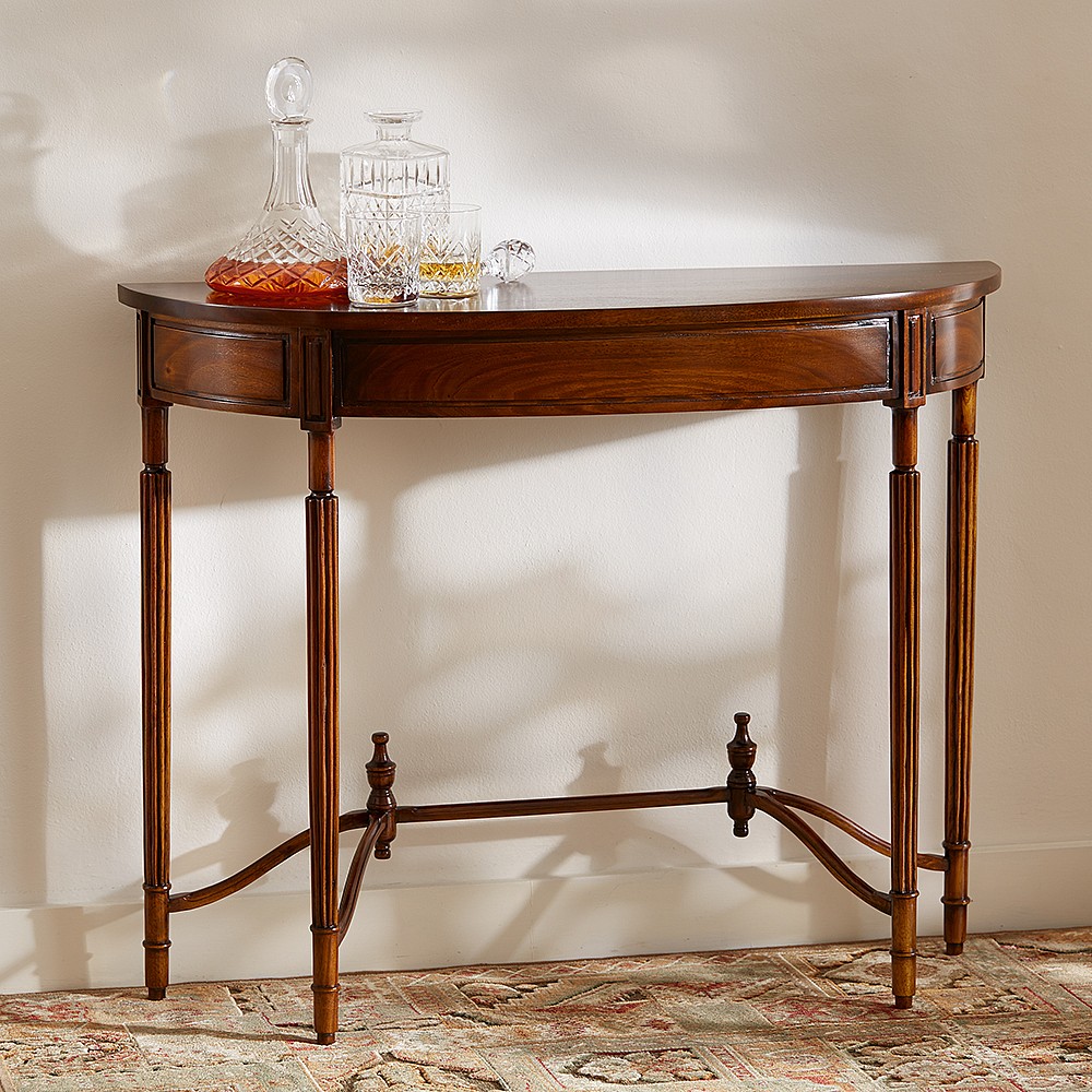 Mahogany Half Moon Console Table