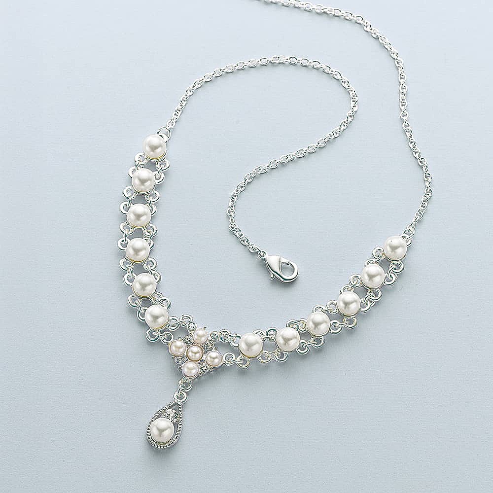 アクセサリー vintage silver925 necklace uk Victorian Pearl & Crystal Lavaliere Necklace | Museum Selection
