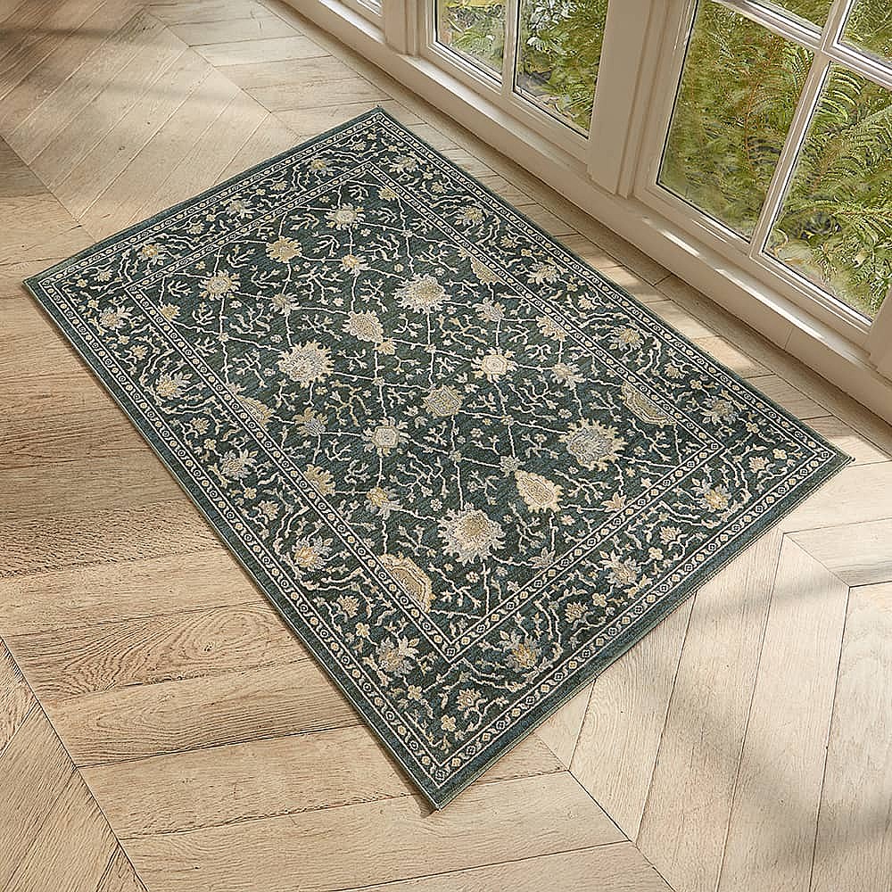 Sage Green, Stone & Cream Samarkand Medallions Rug | Museum Selection
