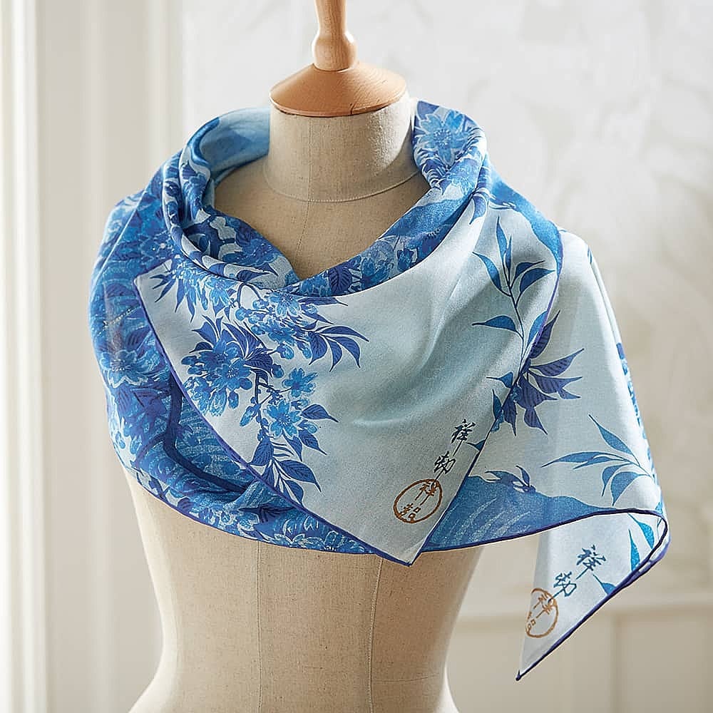 Blue Koson Printed Silk Scarf | Museum Selection