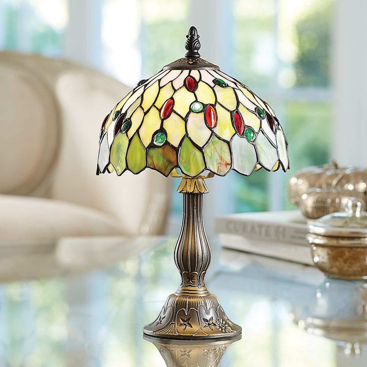 Tiffany Glass Linden Table Lamp Museum Selection