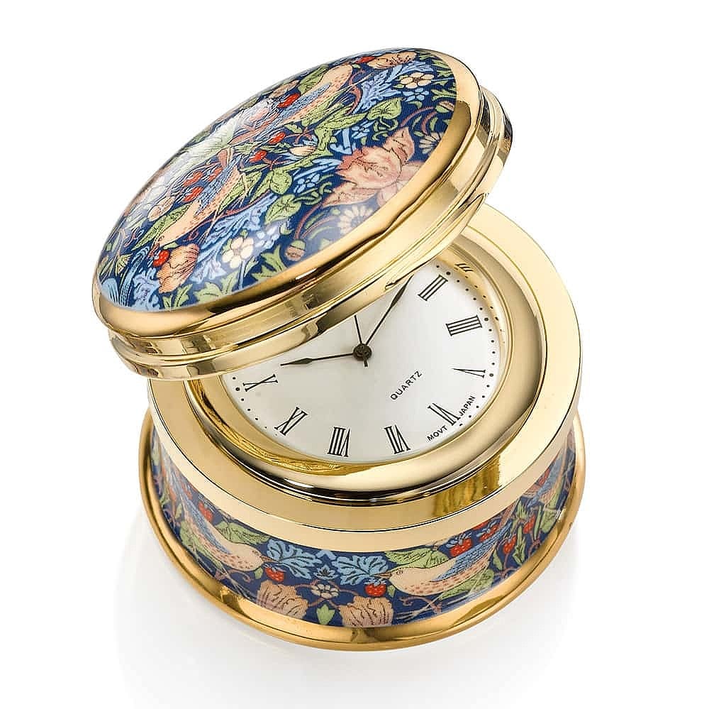 STRAWBERRY THIEF BONE CHINA CLOCK BOX