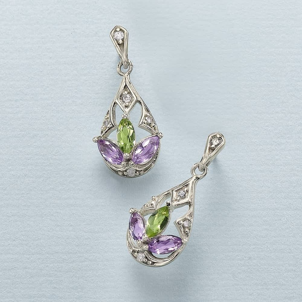 Art Deco Style Marcasite, Opal and Silver Drop Earrings. – Smithsonia