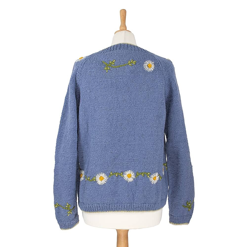 Blue Daisy Chain Hand Knitted Cardigan | Museum Selection