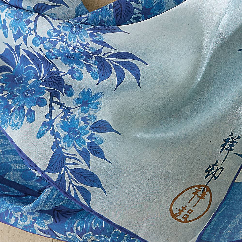 Blue Koson Printed Silk Scarf | Museum Selection
