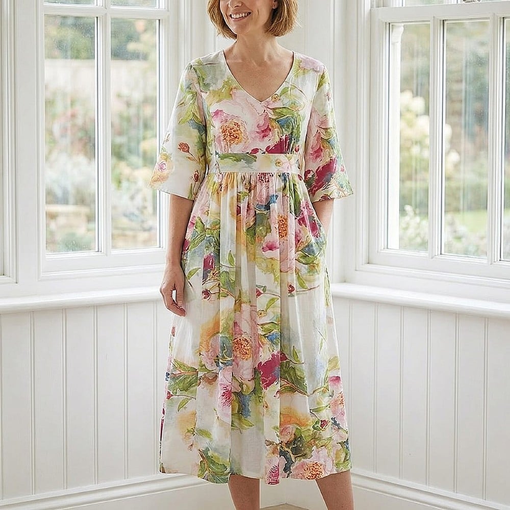 Peony Printed Cotton Jersey Dress | Museum Selection