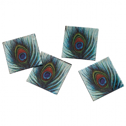 blue glass coasters