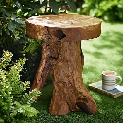 Teak Trunk Stool Garden Museum Selection Teak Trunk Stool Garden Museum, Tree Trunk Furniture Uk