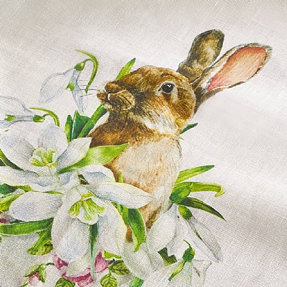 مفرش طاولة عيد الفصح من الدانتيل على شكل أرنب من Ymsone | ديكور طاولة ربيعي مقاس 12 × 72 بوصة لغرفة الطعام والمطبخ وحفلات عيد الفصح - أبيض