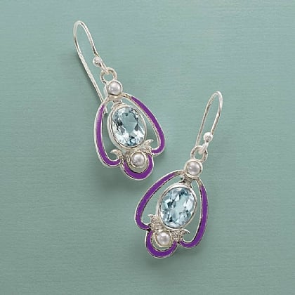 Sterling Silver Dangly Art Deco Diamond Earrings - Martha Jackson